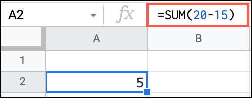 Restar números con la función SUMA