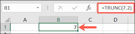 Función TRUNC en Excel