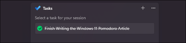 Tarea de configuración de sesión de Windows 11 Focus