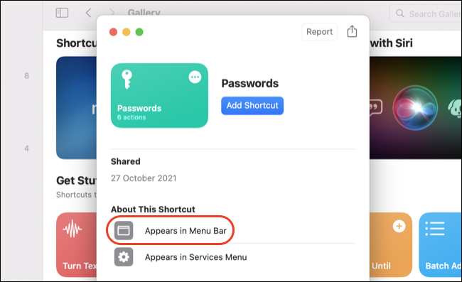 Agregar a la aplicación de accesos directos de macOS