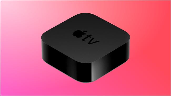 Apple TV 4K sobre fondo rosa