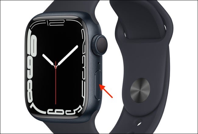 Ubicación del botón lateral en Apple Watch Series 7