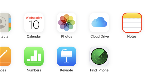 Acceda a Apple Notes en iCloud.com