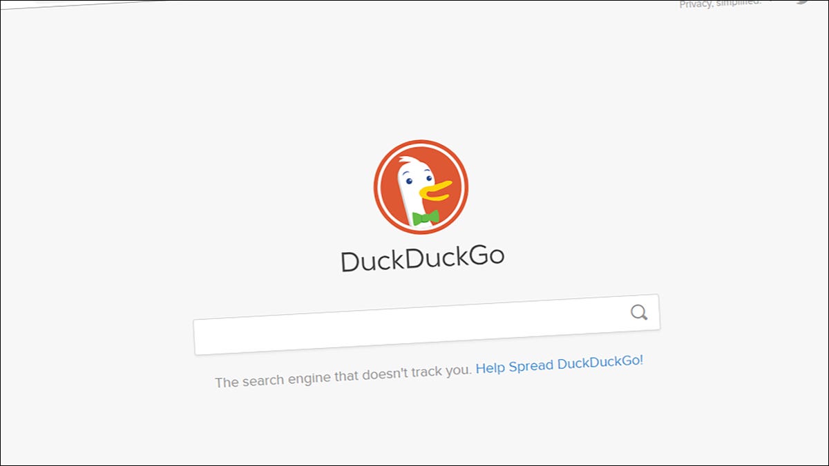 Página de inicio de DuckDuckGo