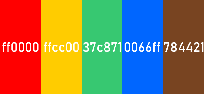 códigos de color hexadecimales