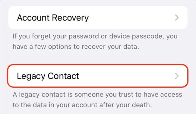 Acceder a la pantalla de contactos heredados en iOS 15.2