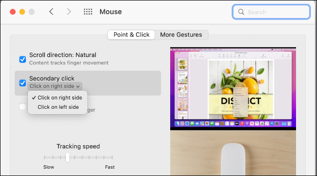 Confirmación del lado secundario del clic en Magic Mouse