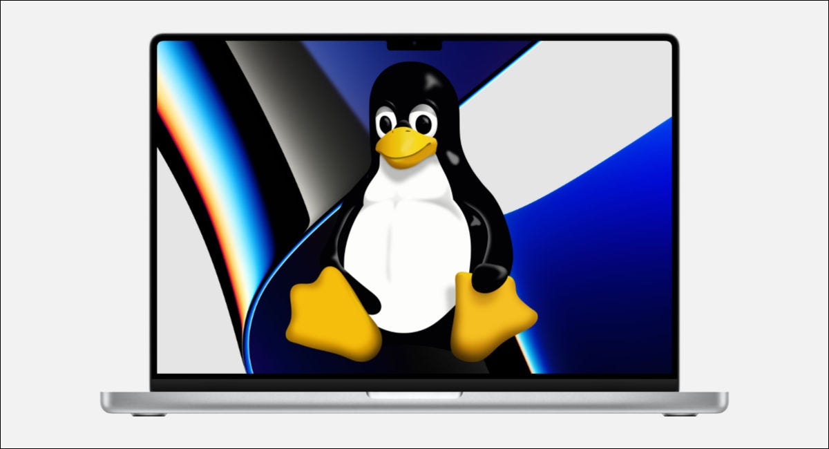 Tux en una MacBook Pro