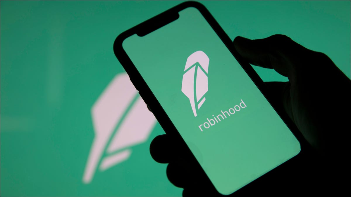 Logotipo de Robinhood en un teléfono