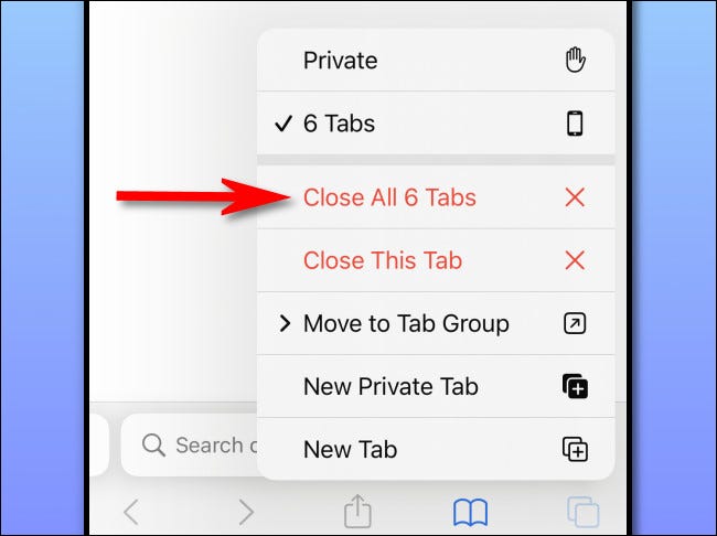 Toca "Cerrar todas las pestañas".