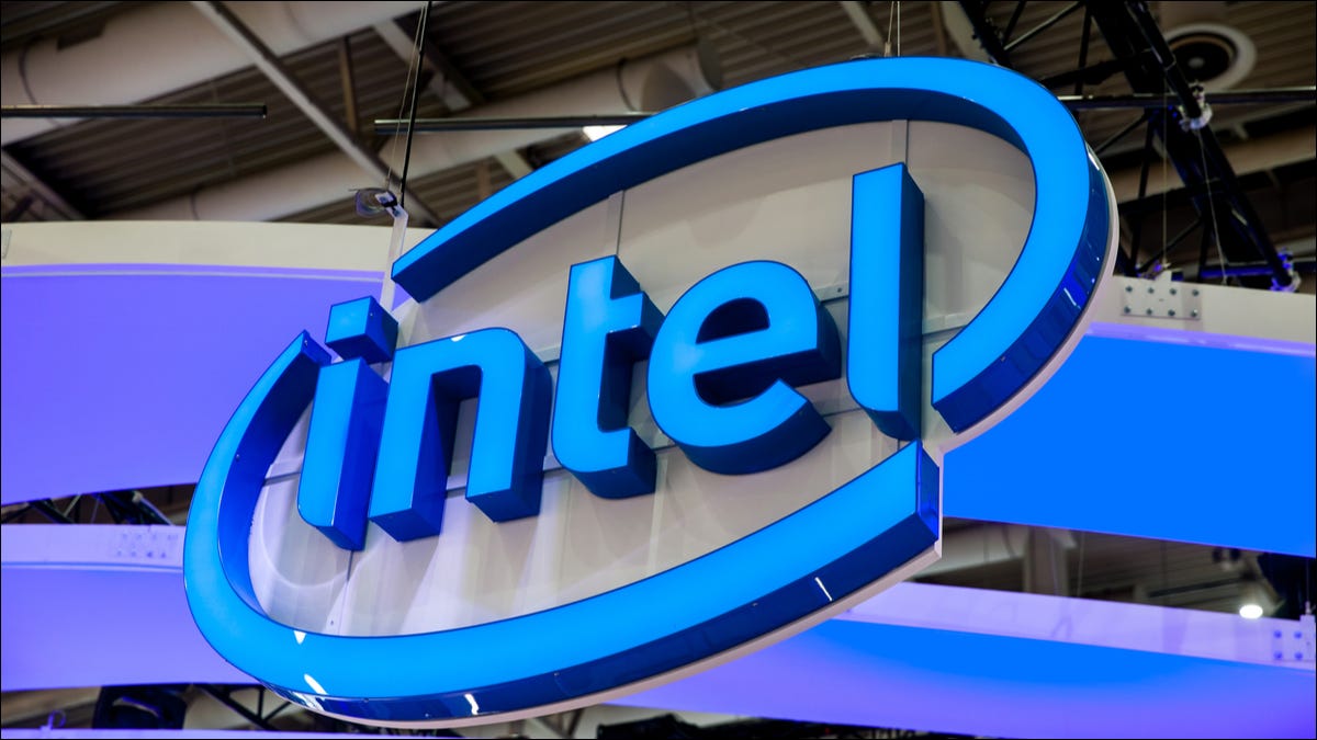 Un letrero de Intel.