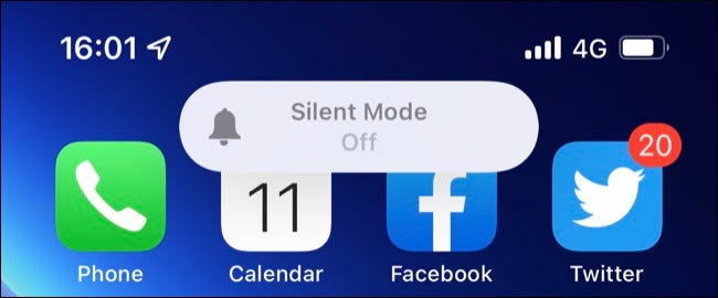 Notificación de modo silencioso de iPhone