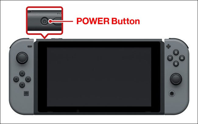 El botón de encendido de Nintendo Switch.