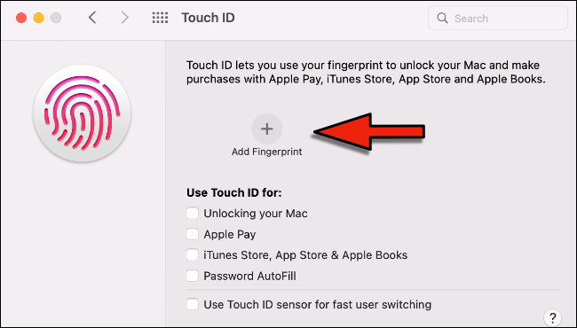 Agregar una huella digital Touch ID en macOS
