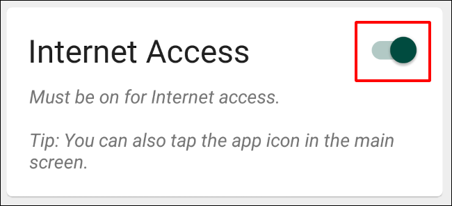 Desactive el acceso a Internet para bloquear completamente la conexión de una aplicación a Internet