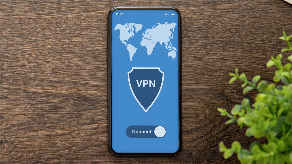 Una aplicación VPN que se ejecuta en un teléfono inteligente.