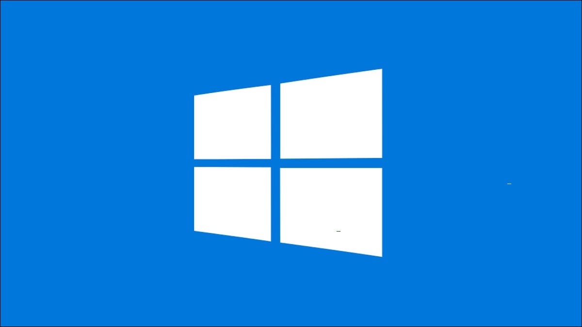 Logotipo de Windows 10 en blanco sobre un fondo azul.