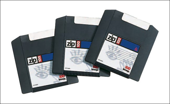 Los discos Zip originales de 100 MB