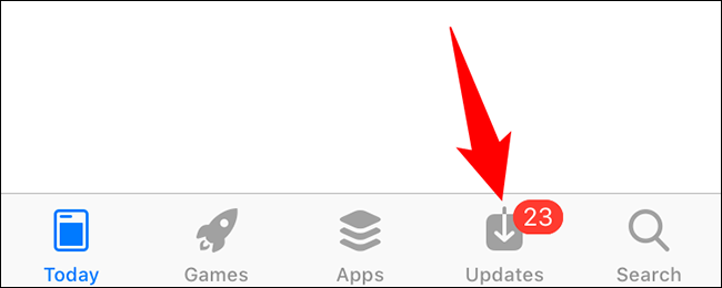 Toque "Actualizaciones" en la parte inferior de la App Store.