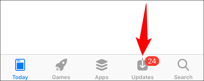 Toque "Actualizaciones" en la parte inferior de la App Store.