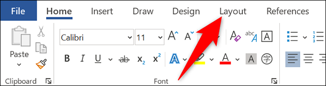 Haz clic en la pestaña "Diseño" en Word.