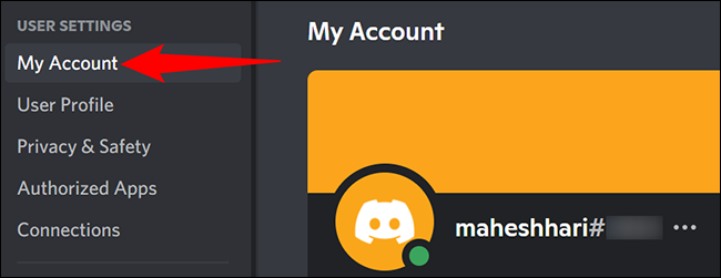 Haga clic en "Mi cuenta" en la barra lateral izquierda.