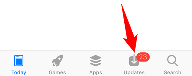 Toque "Actualizaciones" en la parte inferior de la App Store.