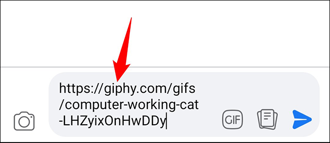 Pega la URL de un GIF.