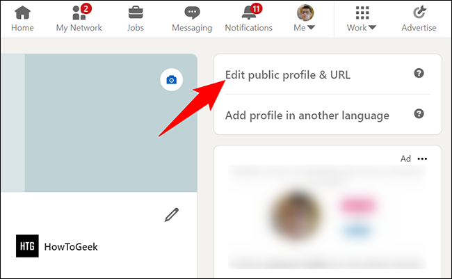 Seleccione "Editar perfil público y URL" en la barra lateral derecha.