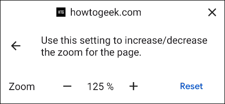 Controles de zoom en Chrome en dispositivos móviles,