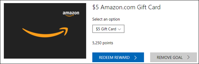 Bing recompensa la tarjeta de regalo de Amazon.