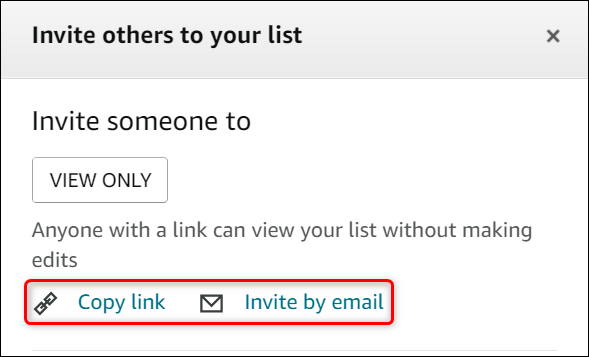 Seleccione "Copiar enlace" o "Invitar por correo electrónico".