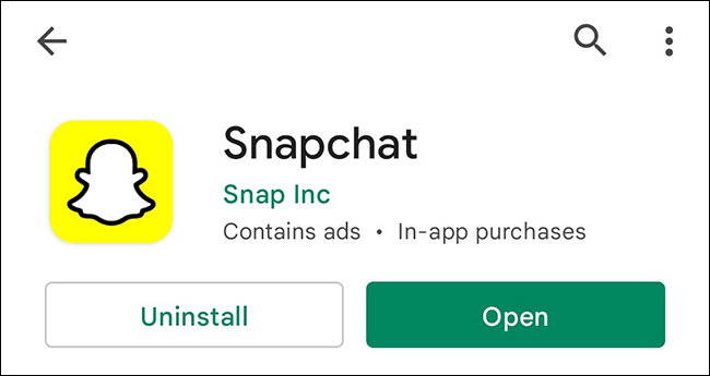Toca "Actualizar" para actualizar Snapchat.