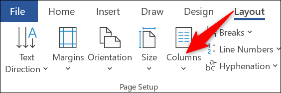 Haga clic en "Columnas" en la pestaña "Diseño".