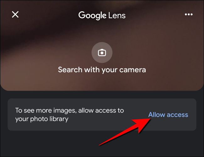 Toque la opción "Permitir acceso" para seleccionar la imagen de la aplicación "Fotos".