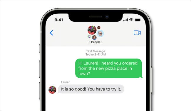 Mensajes de texto grupales de Apple SMS