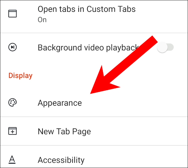 Toca "Apariencia".