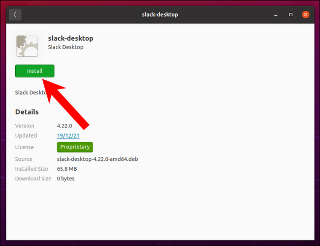 instalar slack desde el centro de software de Ubuntu