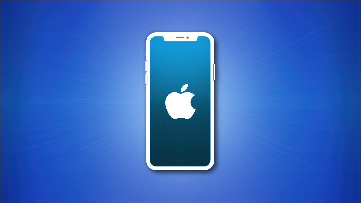 Esquema de iPhone con pantalla verde azulado sobre un héroe de fondo azul.