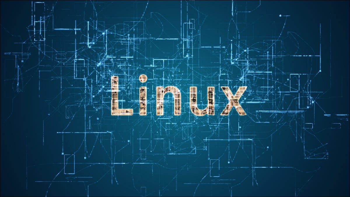 Texto de Linux sobre fondo técnico