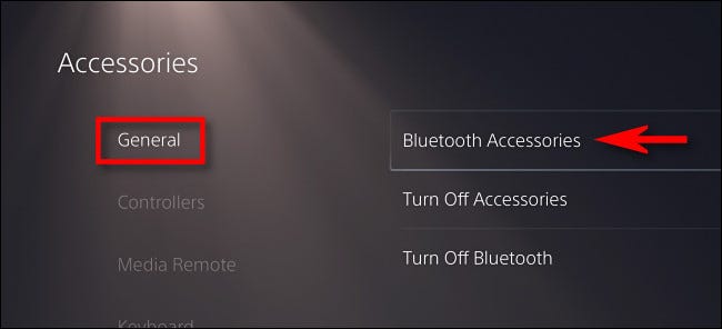 Seleccione General > Accesorios Bluetooth