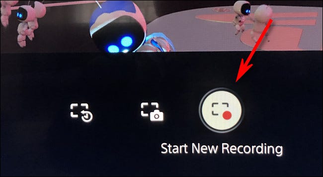 En PS5, seleccione "Iniciar nueva grabación".