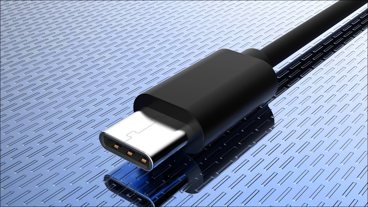 Un conector de cable USB-C.