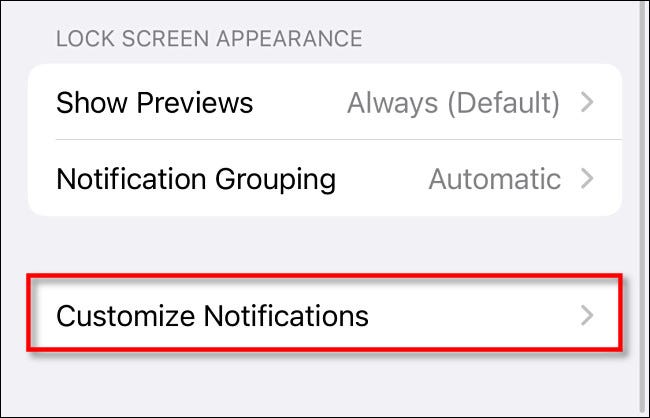 Toque "Personalizar notificaciones"