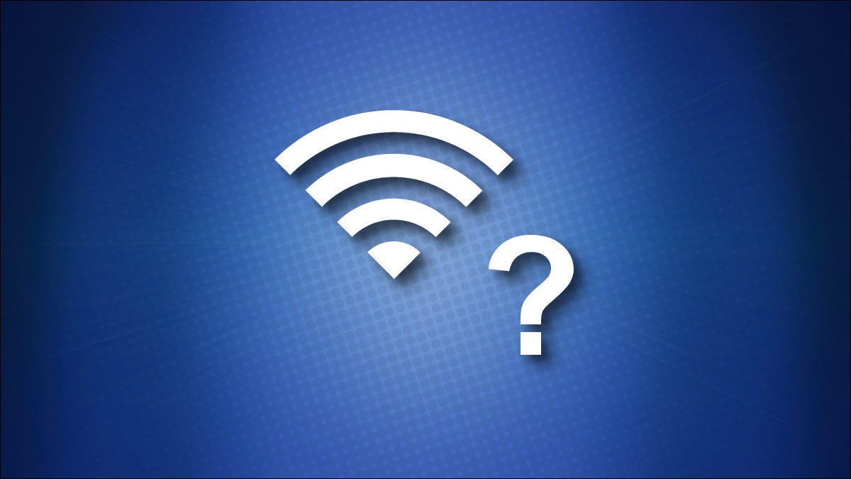 Logotipo de Wi-Fi con un signo de interrogación en azul