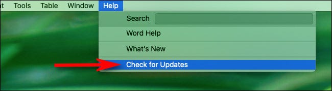 En la barra de menú de Mac, haga clic en "Ayuda" y luego seleccione "Buscar actualizaciones".