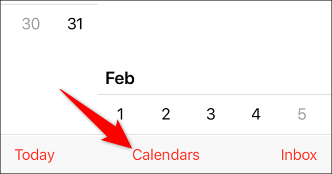 Toca "Calendarios" en la parte inferior.