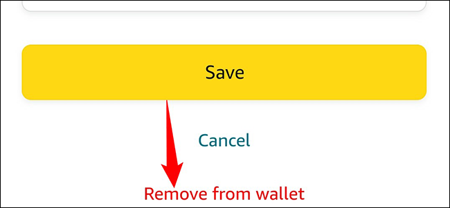Toque "Eliminar de la billetera" en la parte inferior.