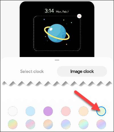 Color del reloj para Image Clock.