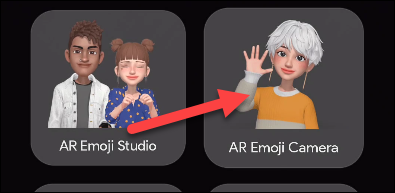 Abre "Cámara AR Emoji".